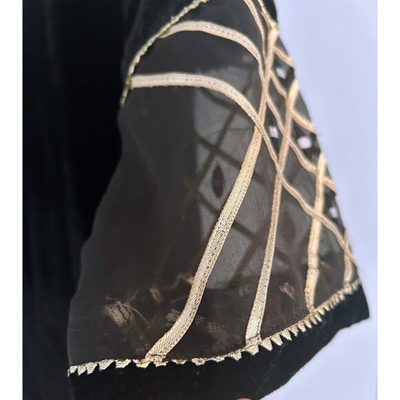 NWT Beejays Pret Pakistani Tunic Dress Women's Black Velvet Embellished - Picture 6 of 9